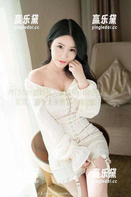 MiStar魅妍社 - 夏倪可ella图册：红裙飘飘，拍个大头照都不带脸的自信。